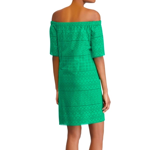 RALPH LAUREN Kelly Green Eyelet Dress Wear On/Off Shoulders Sz 10 NWT MSRP $195 - Picture 2 of 12
